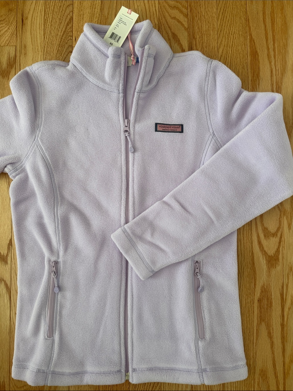 Vineyard Vines Light Lavender Fleece Zip-Up Jacket-XS